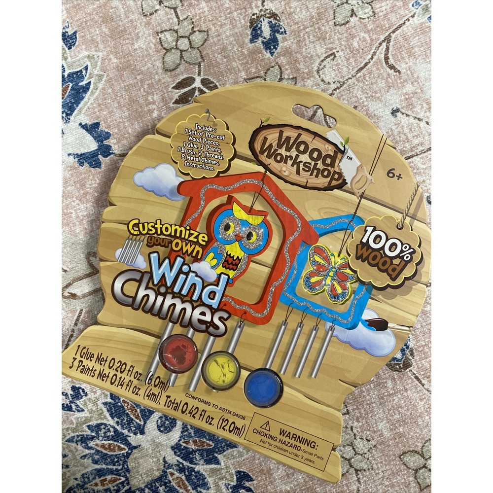 NIB Owl & Butterfly Wood Workshop‎ Chimes Craft Kit